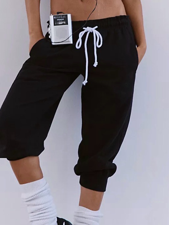 Free People Flutter Cropped Joggers. Nwt. Black